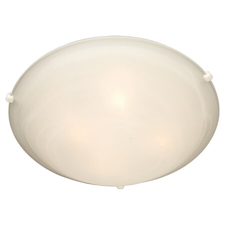 Maxim Two Light White Marble Glass Bowl Flush Mount 2680MRWT
